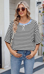 Striped Tee Blue Black