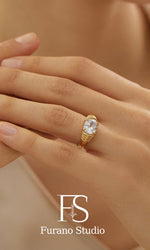 18k Gold Crystal Signet Ring
