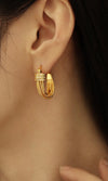 18k Gold Bead Bunch Earrings