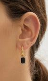 Black Geometric Drop Earrings