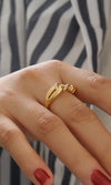 Gold Plated Knotted Ring