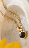 Black Onyx Agate Pendant Necklace