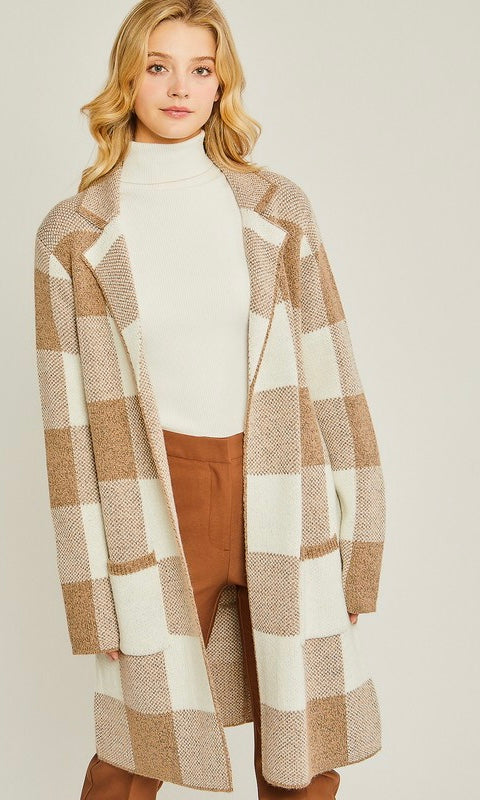 Checkered Cardigan Multiple Colors