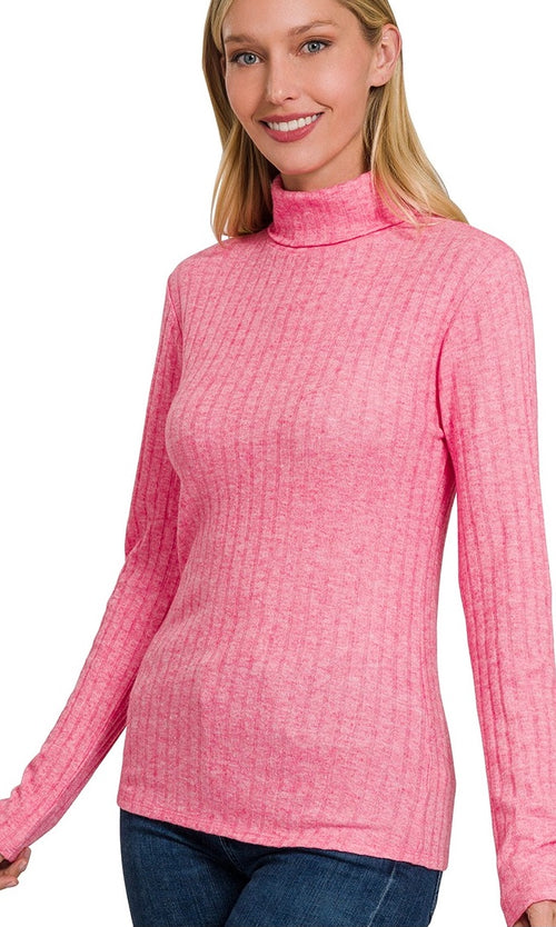 Ribbed Turtle Neck Multiple Colors