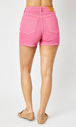 Dark Pink Judy Blue Denim Shorts