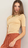 Ribbed Sleeve Top (Multiple Colors)