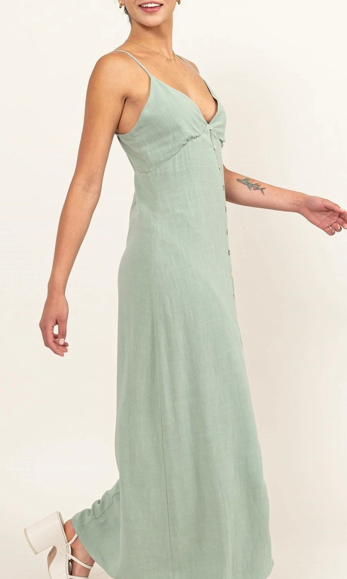 Blaire Button Front Midi Dress