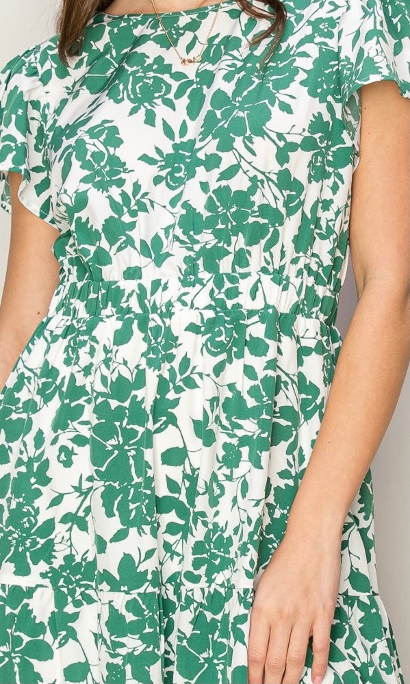 Fawn Floral Print Midi Dress