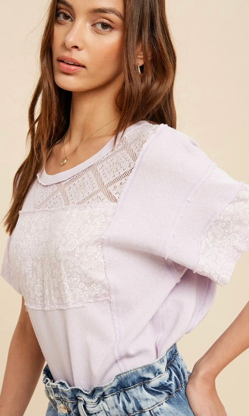 Lace and Floral Tee