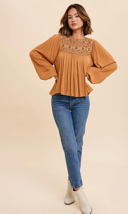 Earthen Tie Back Blouse