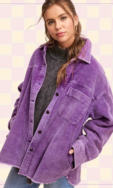 Corduroy Cozy Shacket Multiple Colors