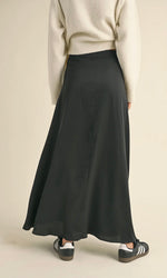 Black Button Maxi Skirt