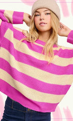 Knitted Sweater Fuchsia Stripe