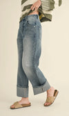 Straight Leg Cuffed Jeans