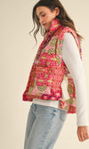 Patchwork Vest with Side Bow