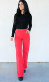 Red Risen Jeans Wide Leg High Rise