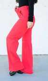 Red Risen Jeans Wide Leg High Rise