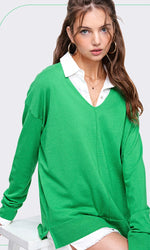 Soft Knit V-neck Long Sleeve *color options*