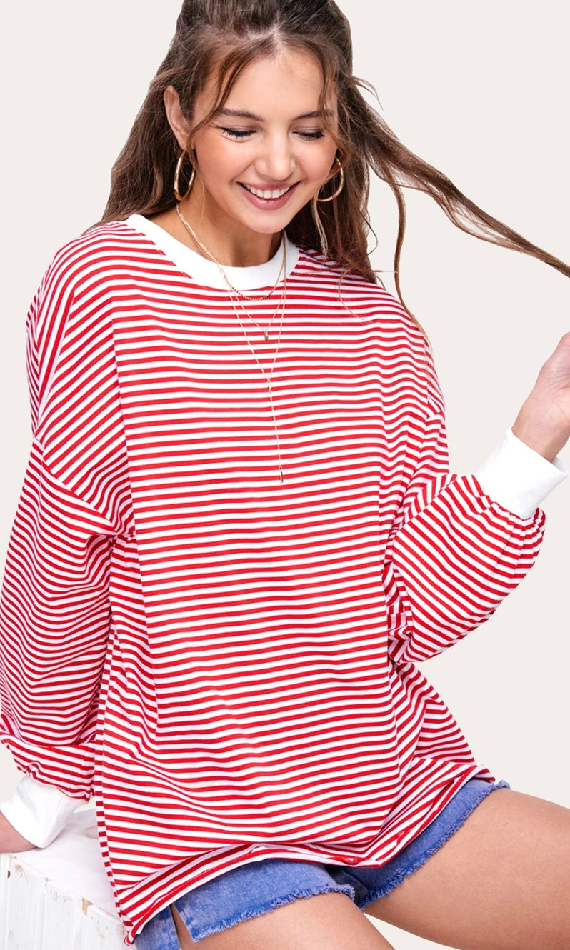 Candy Cane Stripe Crewneck