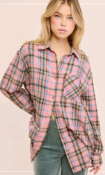 Acid Washed Button Down Flannel Shirt *Multiple Colors*