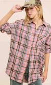 Acid Washed Button Down Flannel Shirt *Multiple Colors*