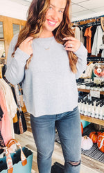 Ribbed Long Sleeve Blouse (Multiple Colors)