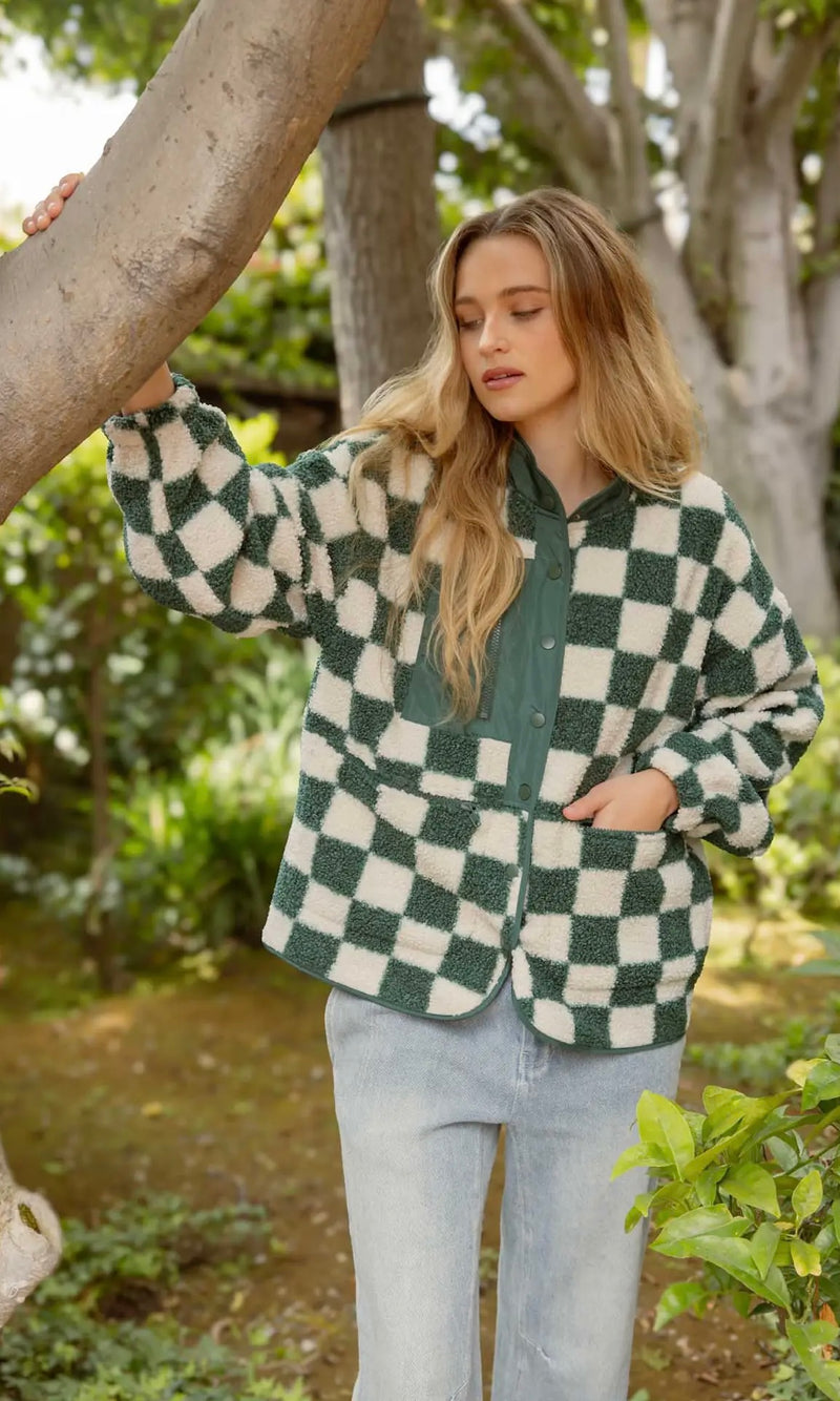 Checkered Fleece Jacket