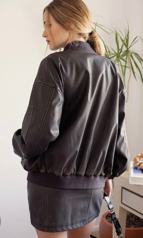 Leather Bomber Jacket