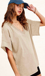 Oversized V Neck Top