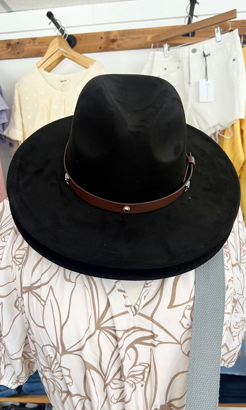 Suede Fedora With Studded Band