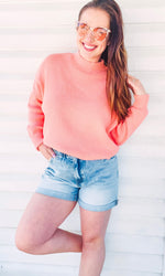 Ribbed Coral Sweater