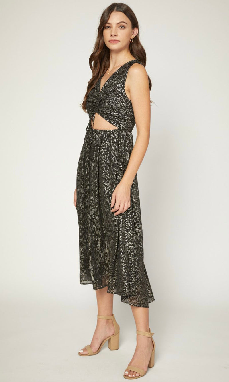 Black & Gold Cutout Dress