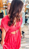 Spotted Red Cutout Dress