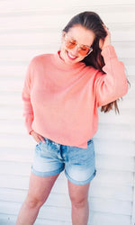 Ribbed Coral Sweater
