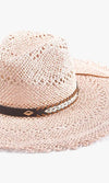 Wide Brim Straw Hat With Frayed Edge