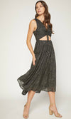 Black & Gold Cutout Dress